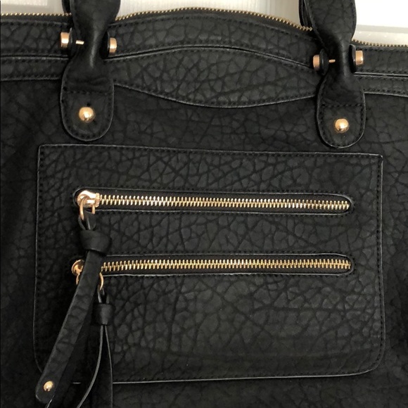 Textured Black Leather Purse with Gold Hardware - Picture 3 of 5